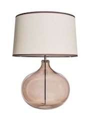 BHS Smoked Brown Large Peatrice Smoked Glass Table Lamp - Image 6 of 7