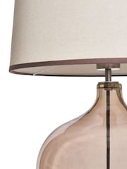 BHS Smoked Brown Large Peatrice Smoked Glass Table Lamp - Image 7 of 7