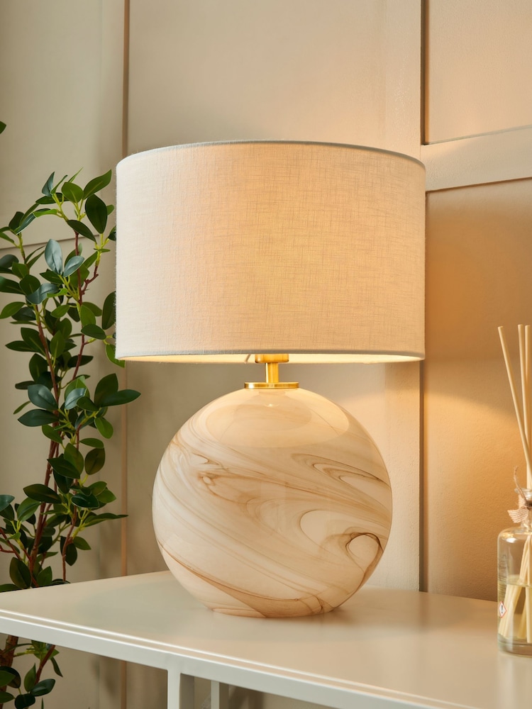 BHS Lewis Marble Glass Ball Table Lamp - Image 1 of 7