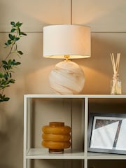 BHS Lewis Marble Glass Ball Table Lamp - Image 2 of 7