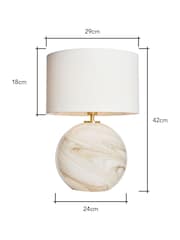 BHS Lewis Marble Glass Ball Table Lamp - Image 4 of 7