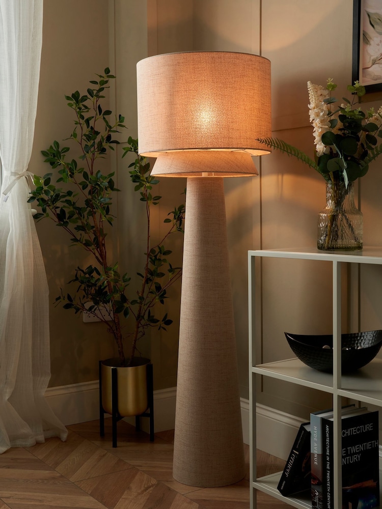 BHS Natural Terri Tiered Floor Lamp - Image 1 of 7