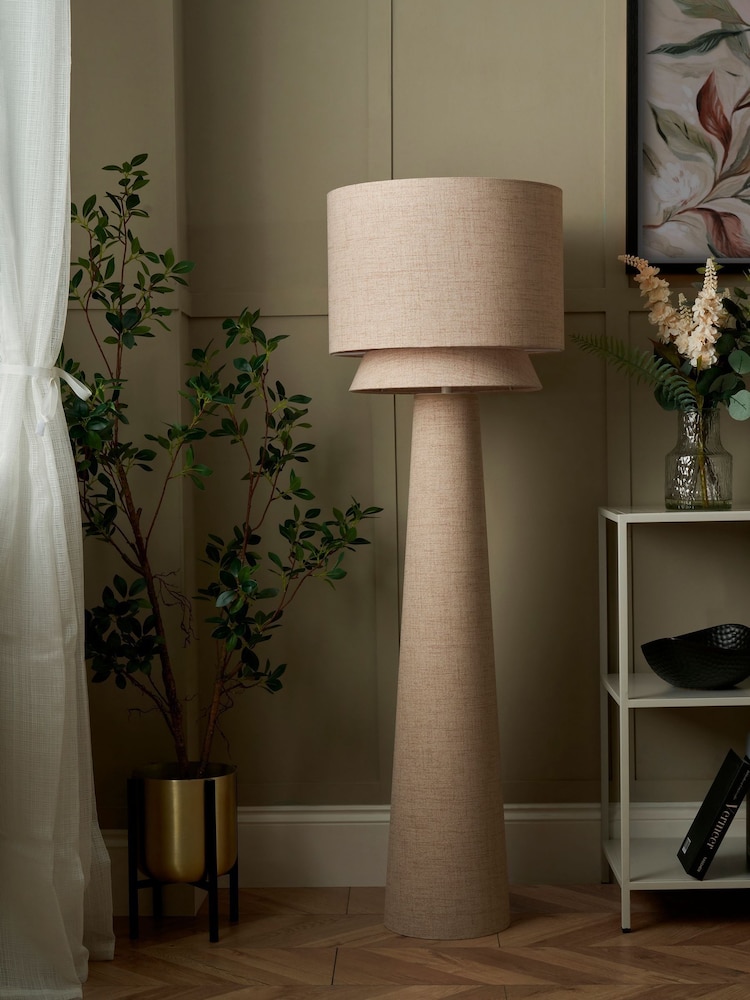 BHS Natural Terri Tiered Floor Lamp - Image 2 of 7