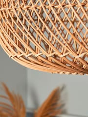 BHS Dark Natural Easy Fit Kyle Oval Rattan Ceiling Light - Image 3 of 6