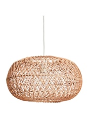 BHS Dark Natural Easy Fit Kyle Oval Rattan Ceiling Light - Image 4 of 6