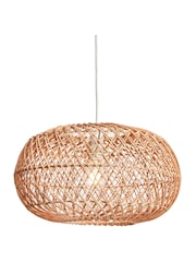 BHS Dark Natural Easy Fit Kyle Oval Rattan Ceiling Light - Image 5 of 6