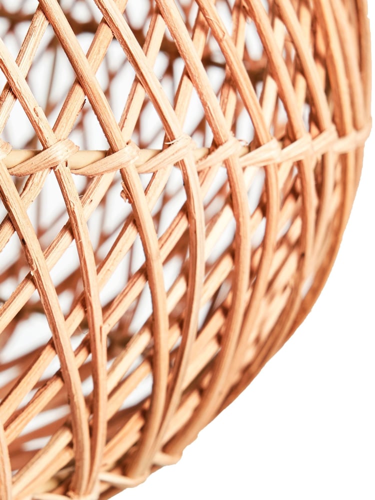 BHS Dark Natural Easy Fit Kyle Oval Rattan Ceiling Light - Image 6 of 6