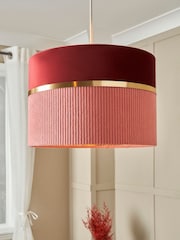 BHS Pink Violet 30cm Mixed Fabric Shade - Image 1 of 7