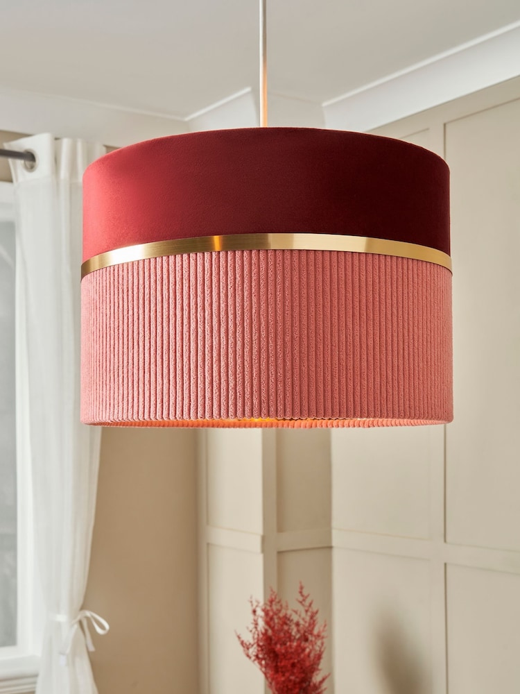 BHS Pink Violet 30cm Mixed Fabric Shade - Image 1 of 7