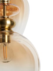 BHS Mixed Brass Seline Cascade 3 Light Pendant Ceiling Glass - Image 5 of 6