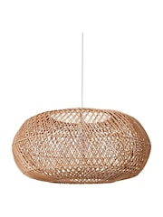 BHS Dark Natural Easy Fit Kyle Oval Rattan Ceiling Light - Image 6 of 7