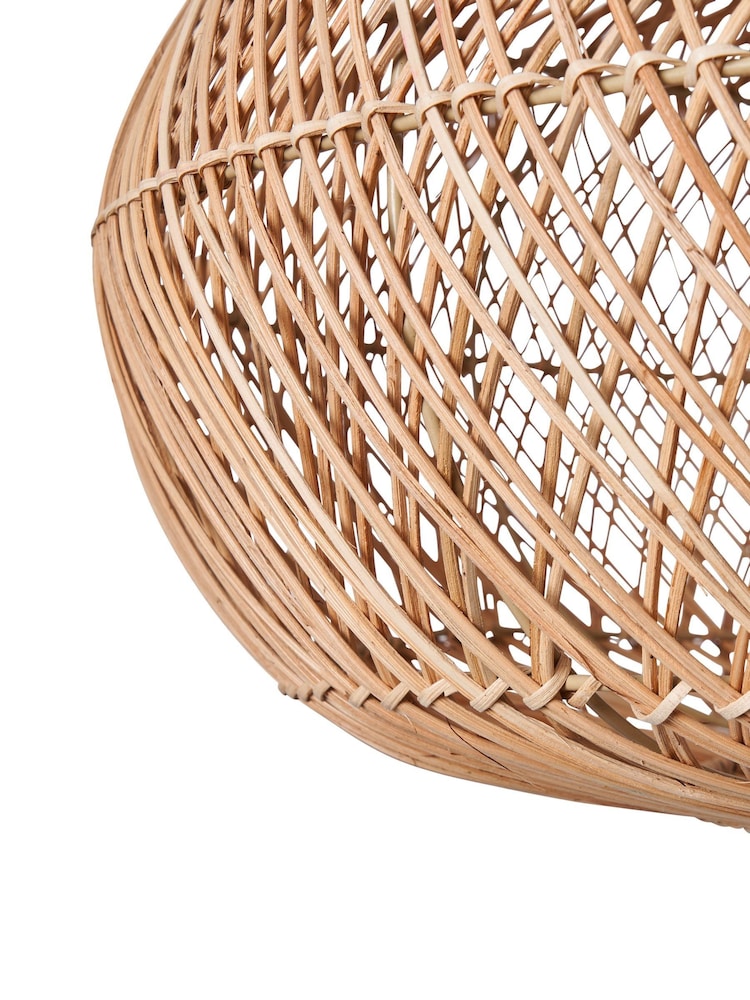 BHS Dark Natural Easy Fit Kyle Oval Rattan Ceiling Light - Image 7 of 7 BHS Dark Natural Easy Fit Kyle Oval Rattan Ceiling Light - Image 7 of 7