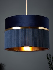 BHS Blue Violet 40cm Mixed Fabric Shade - Image 1 of 7
