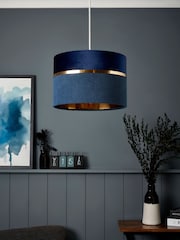 BHS Blue Violet 40cm Mixed Fabric Shade - Image 2 of 7