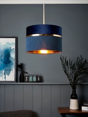 BHS Blue Violet 40cm Mixed Fabric Shade - Image 3 of 7