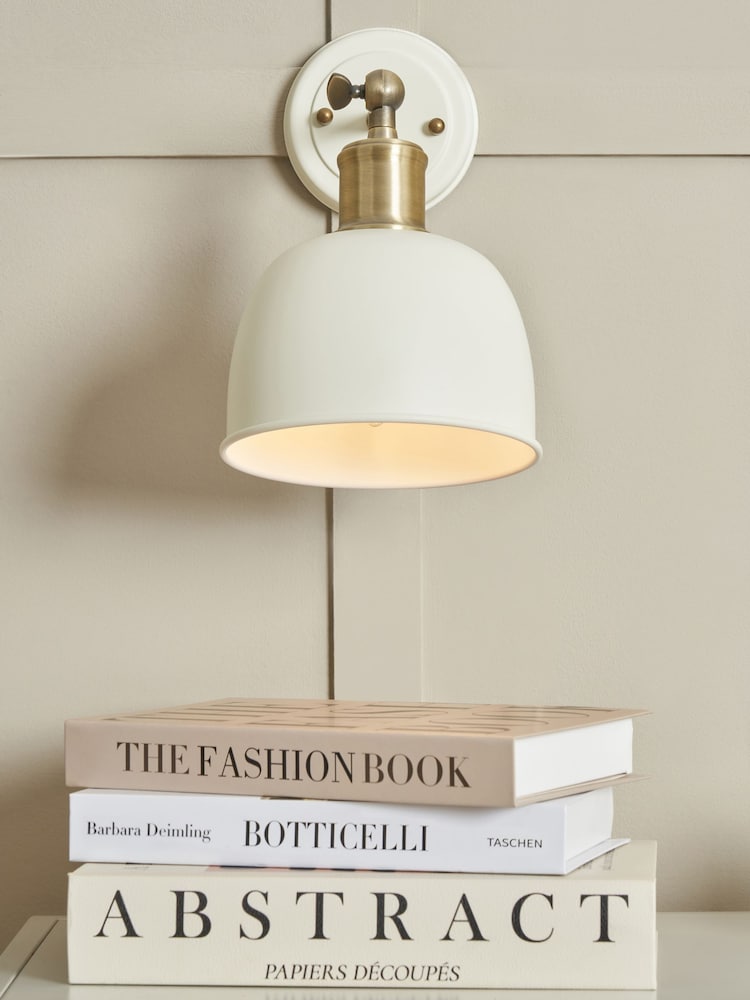 BHS Satin Ivory Ant Brass Dale Galley 1 Wall Light - Image 1 of 7