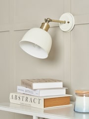 BHS Satin Ivory Ant Brass Dale Galley 1 Wall Light - Image 2 of 7