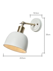 BHS Satin Ivory Ant Brass Dale Galley 1 Wall Light - Image 4 of 7