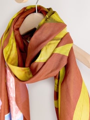 Rust Tropical Print Lightweight Scarf - Image 5 of 6