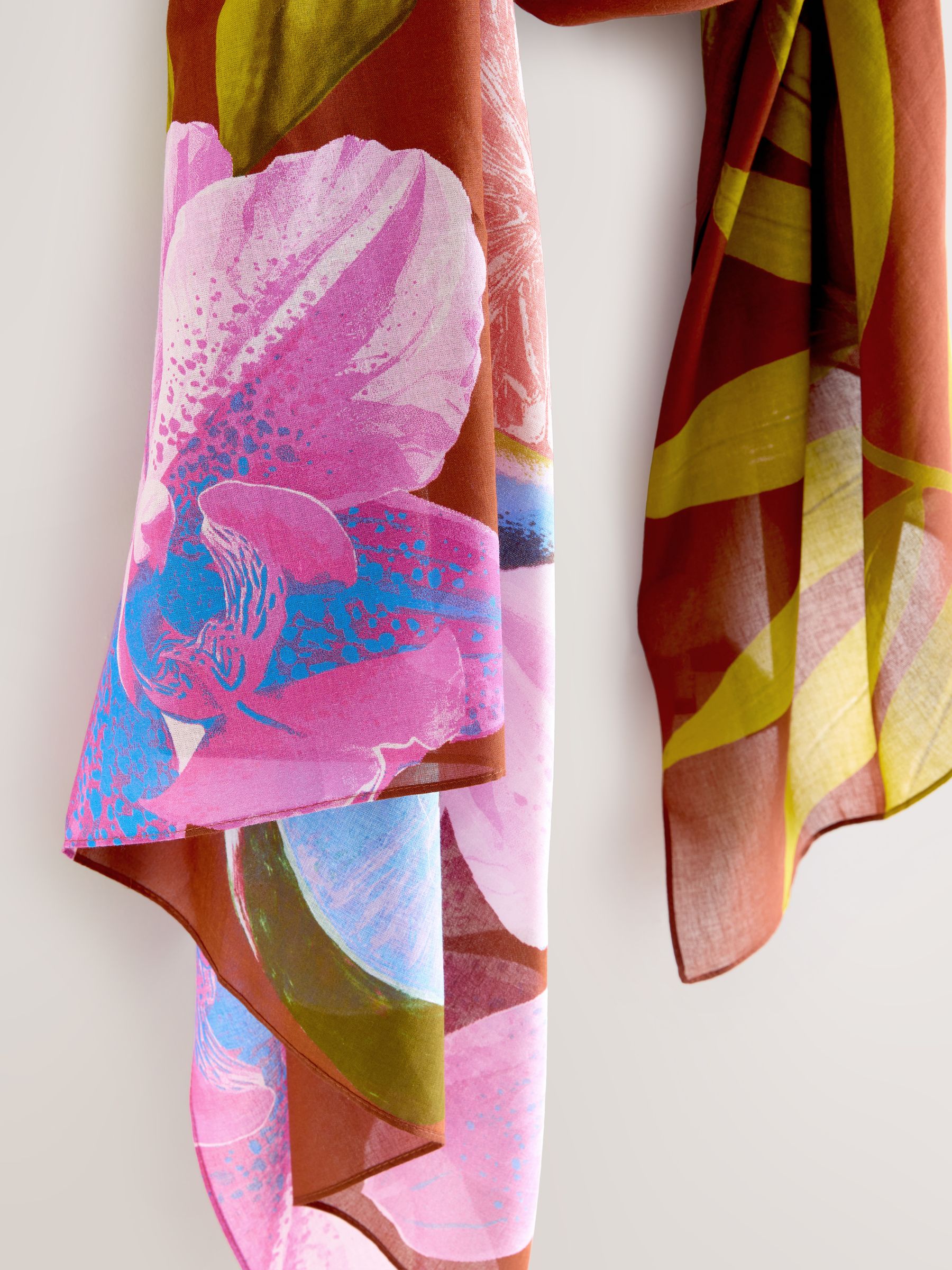 Buy Rust Tropical Print Lightweight Scarf from Next USA