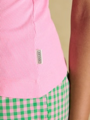 粉紅色和綠色 - Joules Jersey Vest and Shorts Pyjama Set with Packable Travel Bag - 圖片 8/9