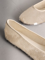 Ivory Forever Comfort® Round Toe Sequin Ballerina Flats - Image 8 of 10