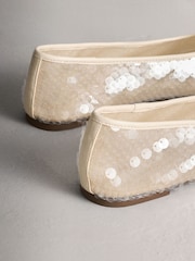 Ivory Forever Comfort® Round Toe Sequin Ballerina Flats - Image 9 of 10