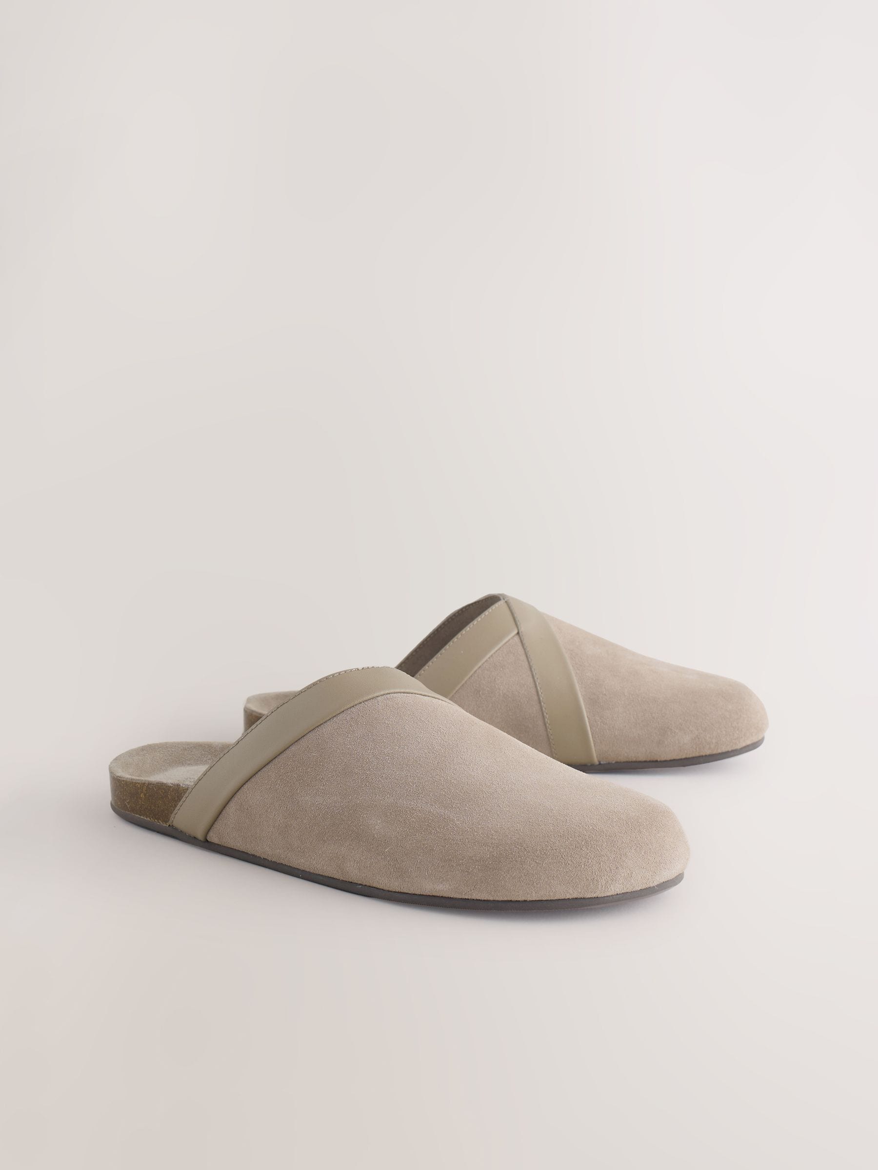 Buy Mink Brown Forever Comfort® Leather Clean Footbed Clogs from