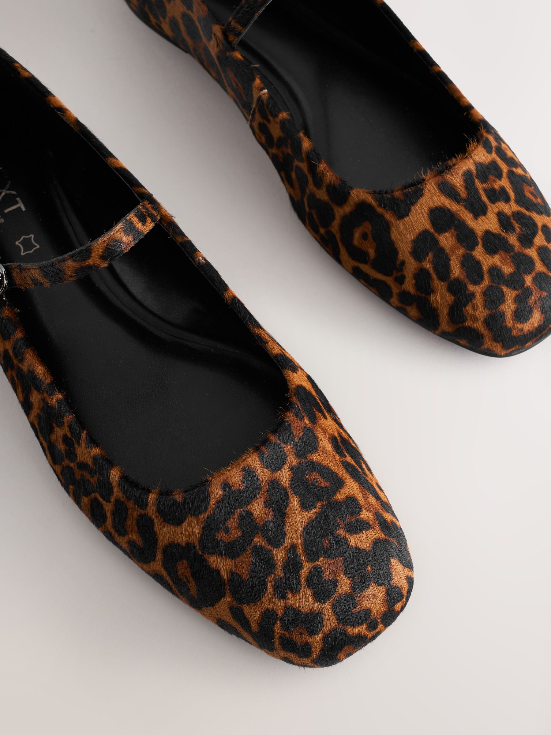Buy Leopard Forever Comfort® Leather Mary Jane Ballerina Shoes