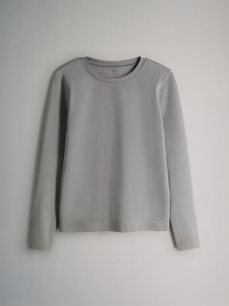 The Set 3 Pack Active Long Sleeve Smoothing T-Shirt Black/Charcoal/Grey - Image 2 of 6