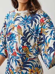 adidas Grey/Blue adidas X Farm Print Dress - Image 4 of 4