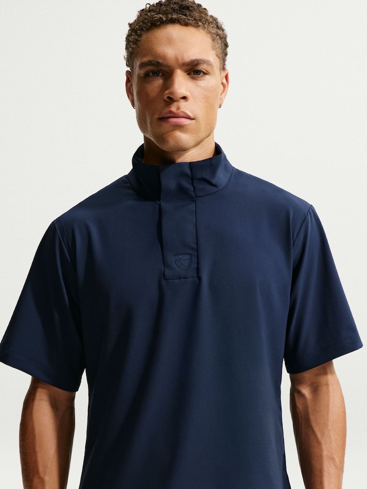Nike Navy Tailored Performance Dri-FIT Loose Short-Sleeve Golf Windshirt - Image 1 of 5