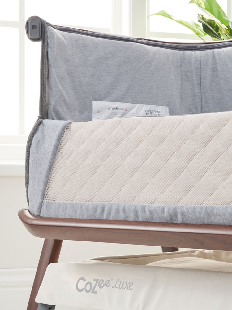 Tutti Bambini Walnut and Cream CoZee Luxe Bedside Crib - Image 2 of 5 Tutti Bambini Walnut and Cream CoZee Luxe Bedside Crib - Image 2 of 5