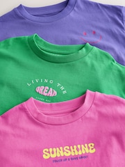 Pink/Green Bright Wavy Print Short Pyjamas 3 Pack (3-16yrs) - Image 10 of 11