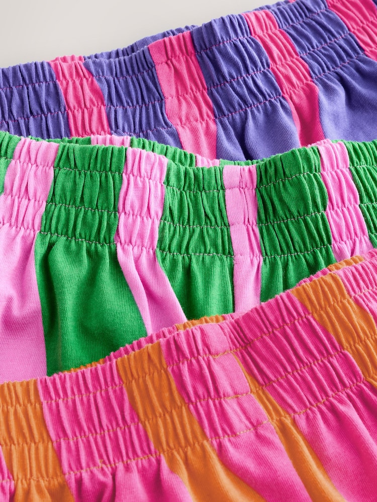 Pink/Green Bright Wavy Print Short Pyjamas 3 Pack (3-16yrs) - Image 11 of 11