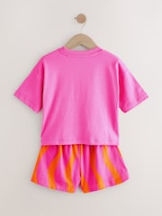 Розовый/зеленый с волнистым принтом - Короткая пижама 3 пачкой (3-16лет) - Изображение 5 7