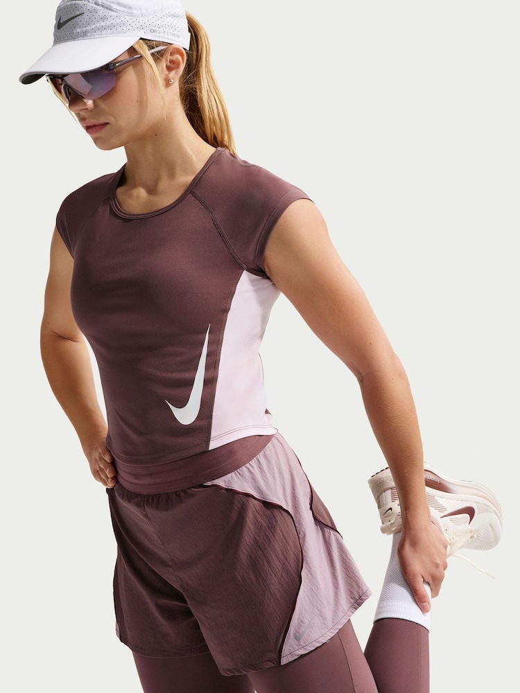 Nike Tattoo Brown UV Repel HighWaisted Brief Lined Running Shorts - Image 5 of 5