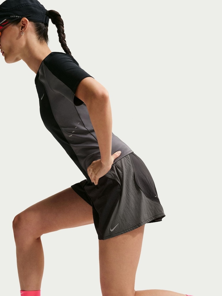 Nike Black UV Repel HighWaisted Brief Lined Running Shorts - Image 6 of 6