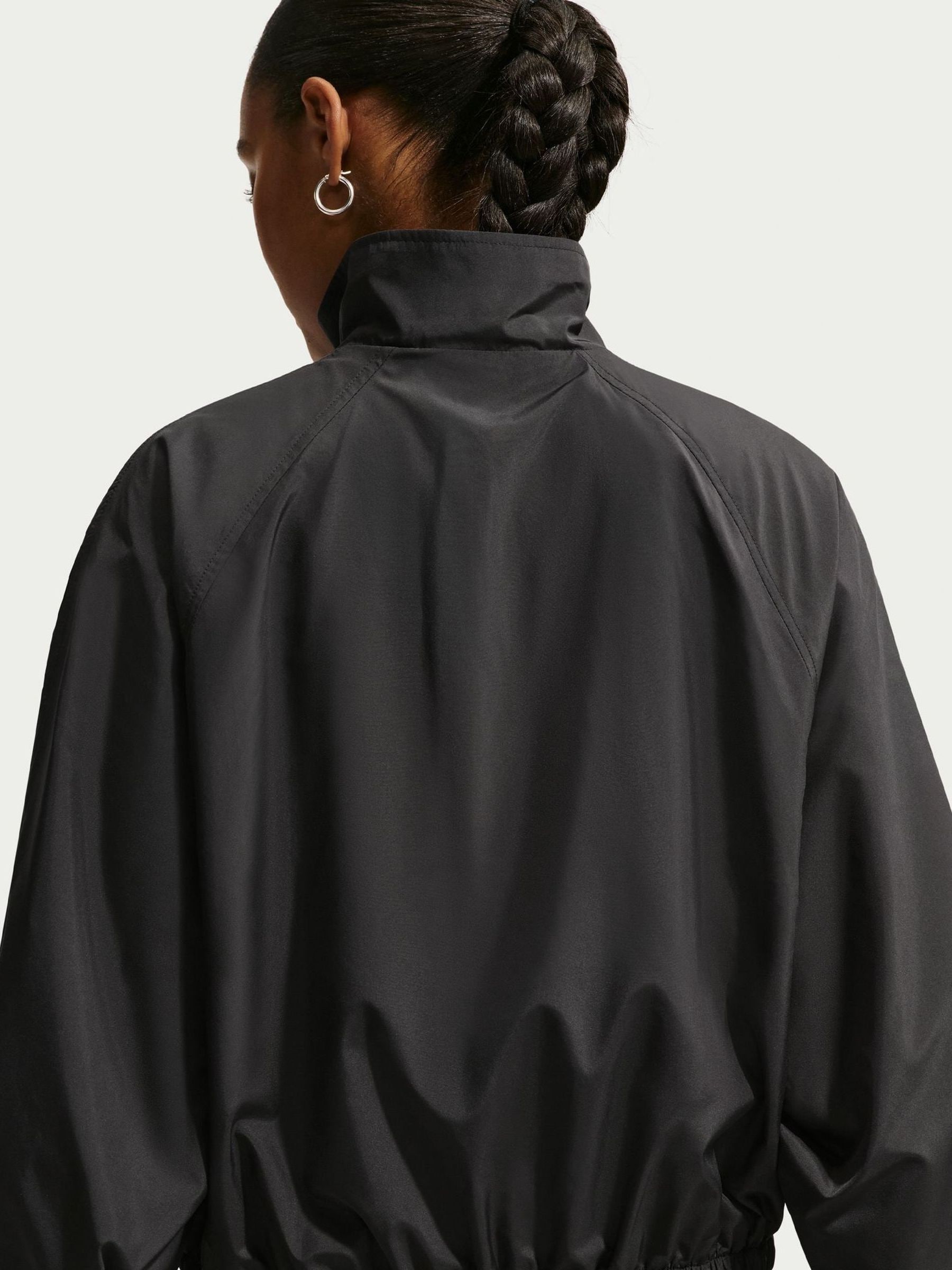 Buy Nike Black Full Zip Windrunner Bubble Hem track Jacket from