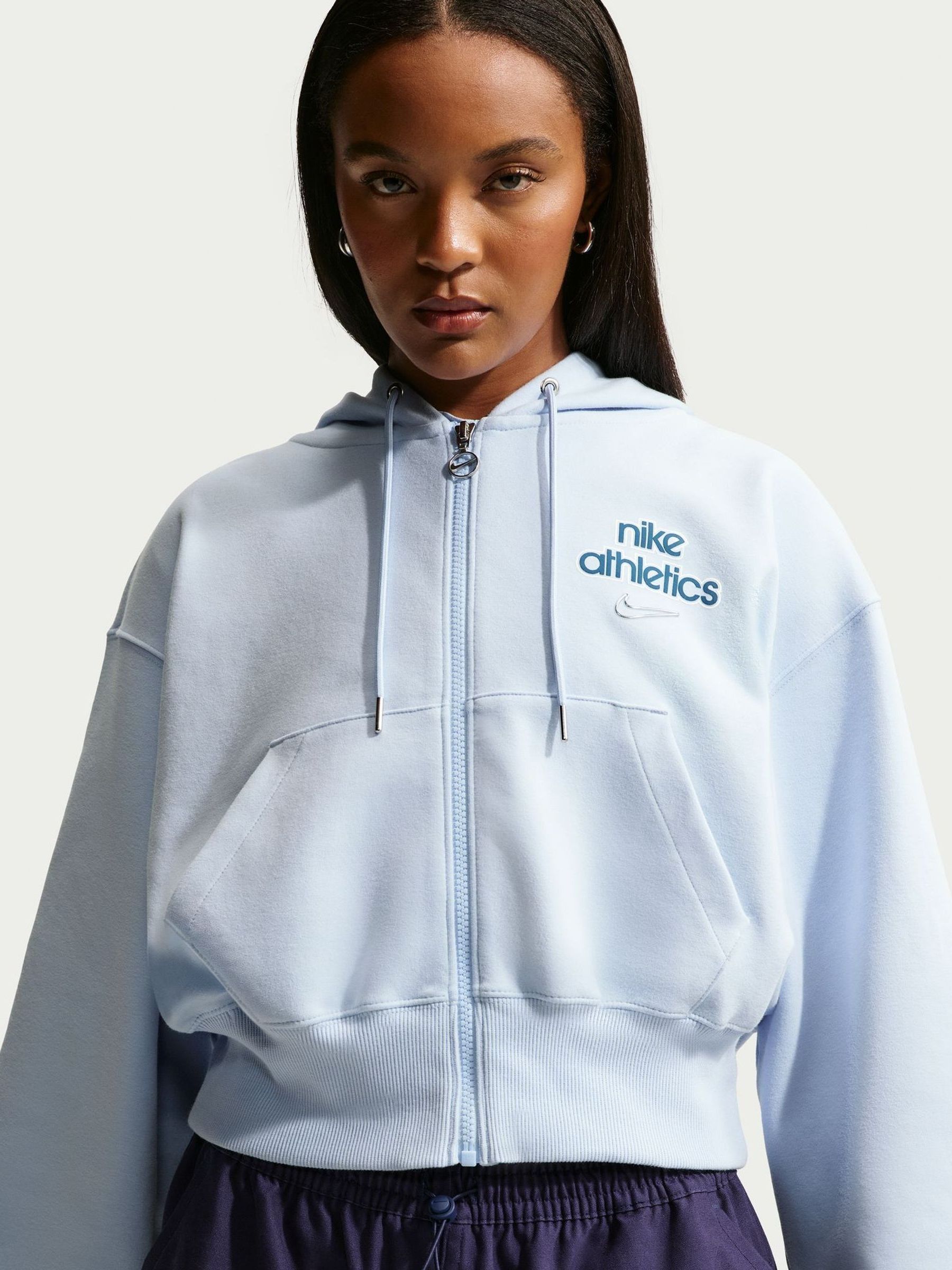 ダークブルー フルジッパー パーカー Next：日本 ハイドロジェンブルー - Nike バブルヘム・ロゴ入り