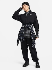 Nike Black Sportswear Phoenix Fleece 1/4-Zip Cropped Sweatshirt - Image 2 of 7