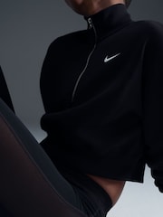 Nike Black Sportswear Phoenix Fleece 1/4-Zip Cropped Sweatshirt - Image 4 of 7