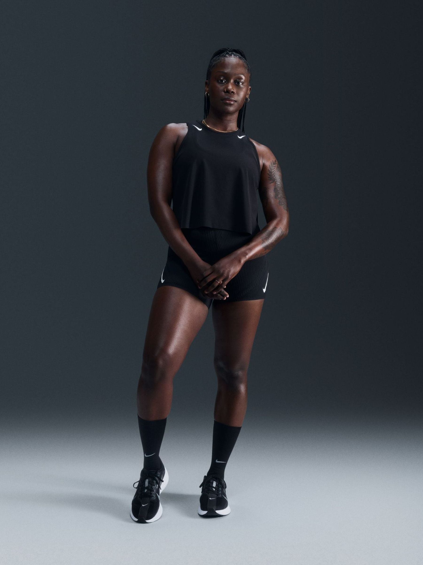 Buy Nike Black AeroSwift Dri-FIT Advanced Cropped Running Vest Top