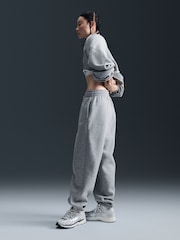 Gri mediu - Pantaloni sport cu talie înaltă Nike Oversized Phoenix Fleece - Imaginea 1 din 6