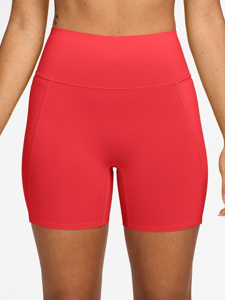 Nike Crimson Red Universa Seamless Front 5 Inch Cycling Shorts - Image 2 of 3