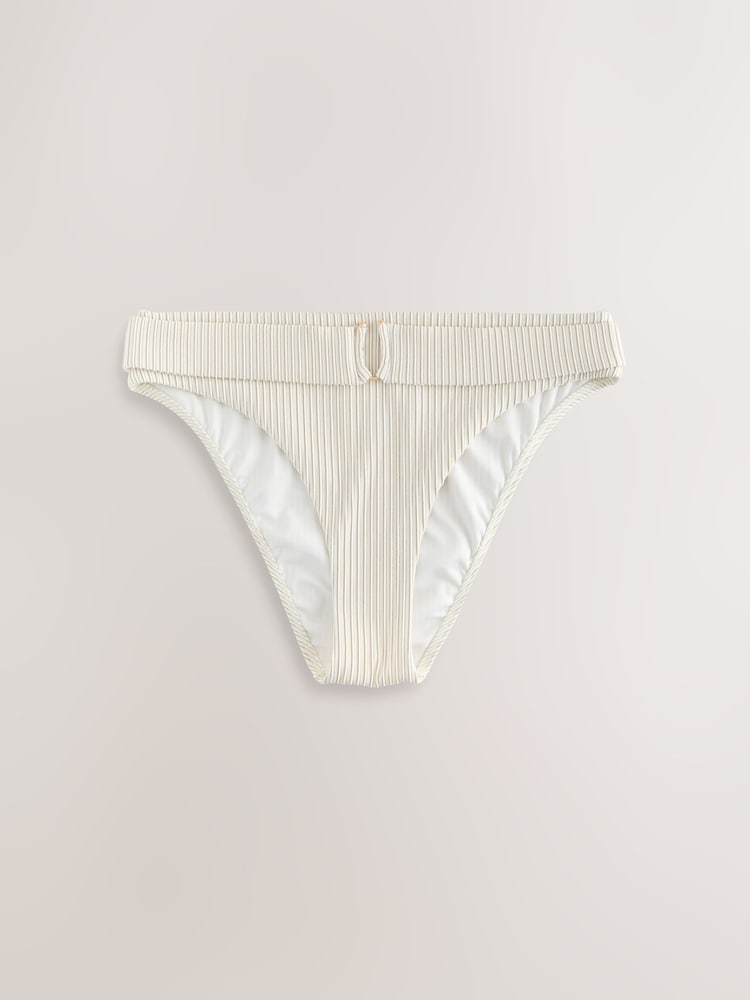 B by Ted Baker High Leg Cream Bikini Briefs with Belt - Image 1 of 4