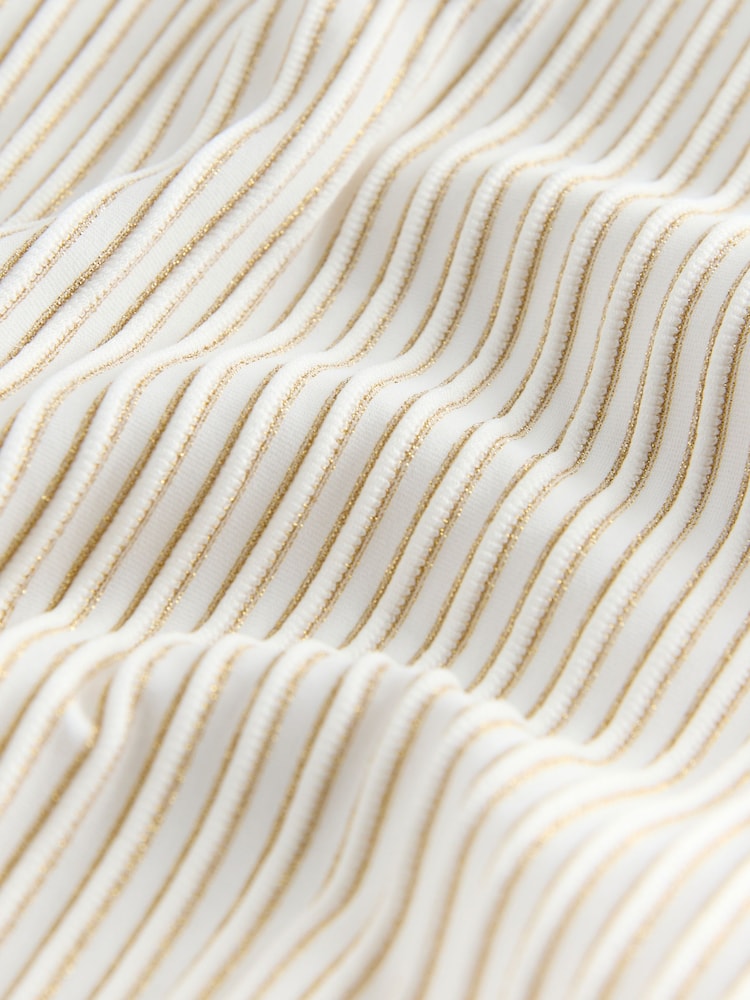 B by Ted Baker High Leg Cream Bikini Briefs with Belt - Image 2 of 4