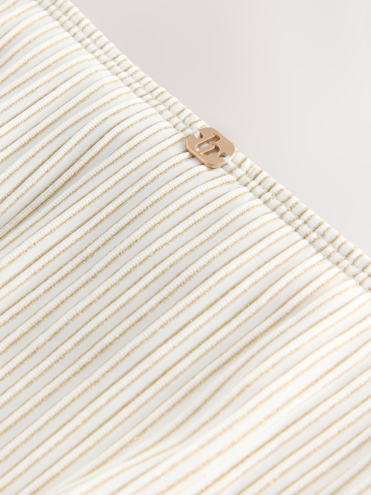 B by Ted Baker High Leg Cream Bikini Briefs with Belt - Image 4 of 4