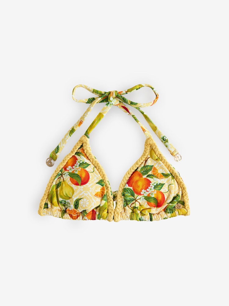 B by Ted Baker Braided Triangle Yellow Fruit Bikini Top - 3의 이미지 1 B by Ted Baker Braided Triangle Yellow Fruit Bikini Top - 3의 이미지 1