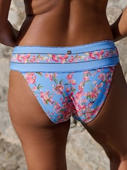 B by Ted Baker High Leg Blue Floral Bikini Briefs - Image 3 sur 10